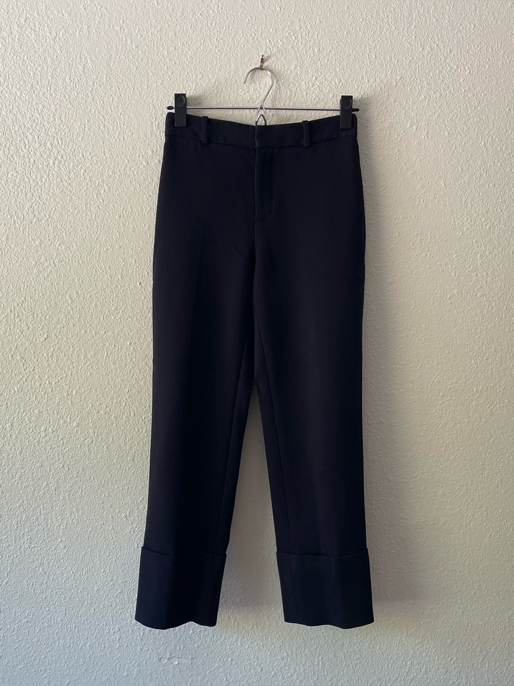Club Monaco Womens Size 00 Navy Cuffed Ankle Dress Pants Career Office Trouser